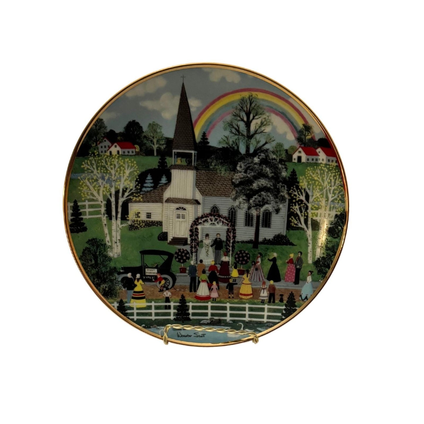 Rainbow Wedding Decorative Plate by Wooster Scott | Limited Edition 8"