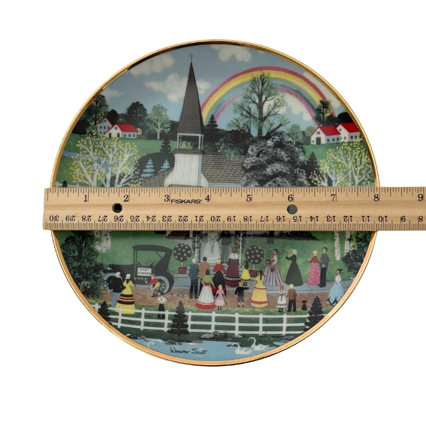 Rainbow Wedding Decorative Plate by Wooster Scott | Limited Edition 8"
