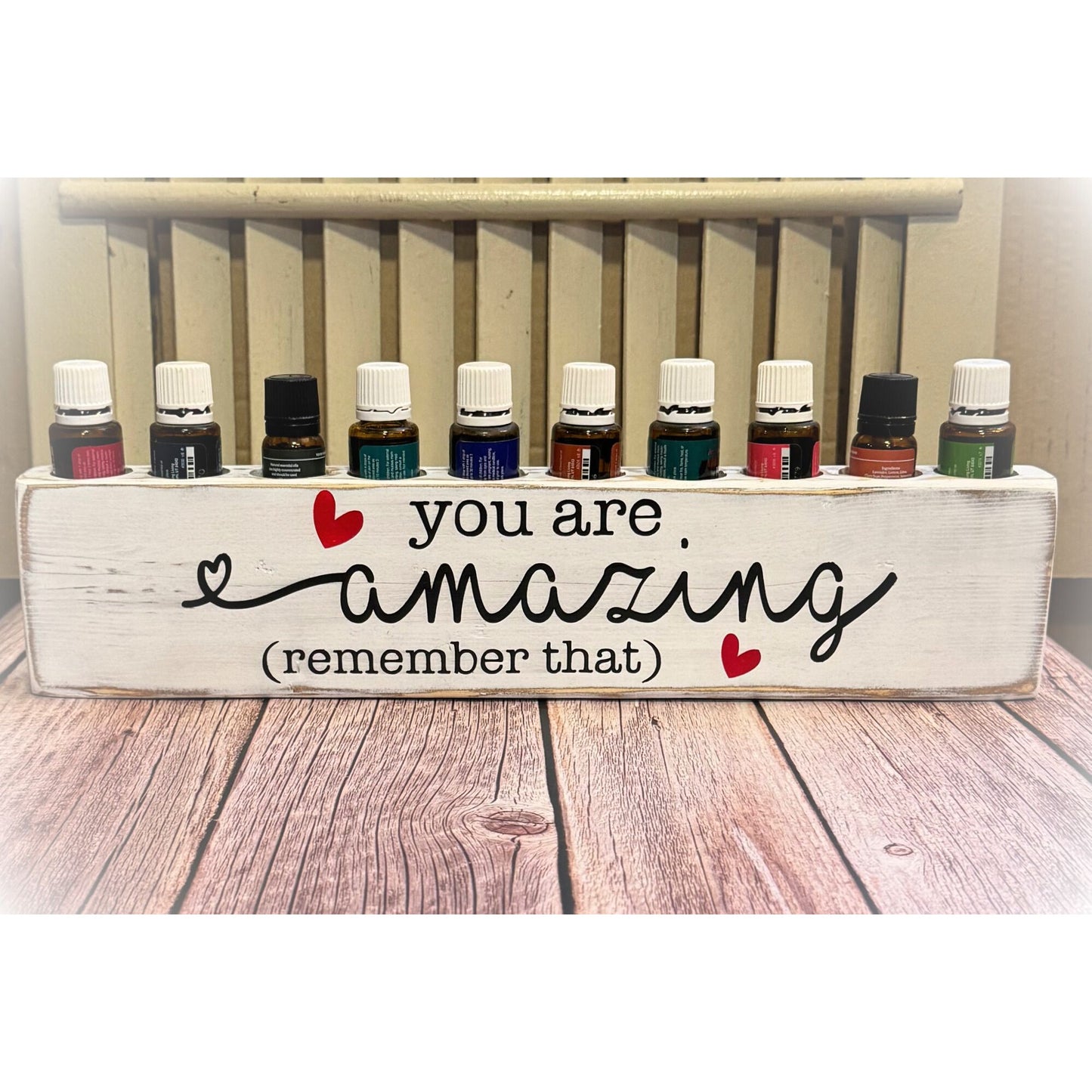 You Are Amazing Essential Oil Wooden Holder - Handmade Wooden Essential Oil Storage For 10-15ml bottles - Made to Order