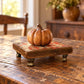 Handmade Fall Autumn Leaf Wooden Pedestal Riser with Metal Claw Feet Decor Stand