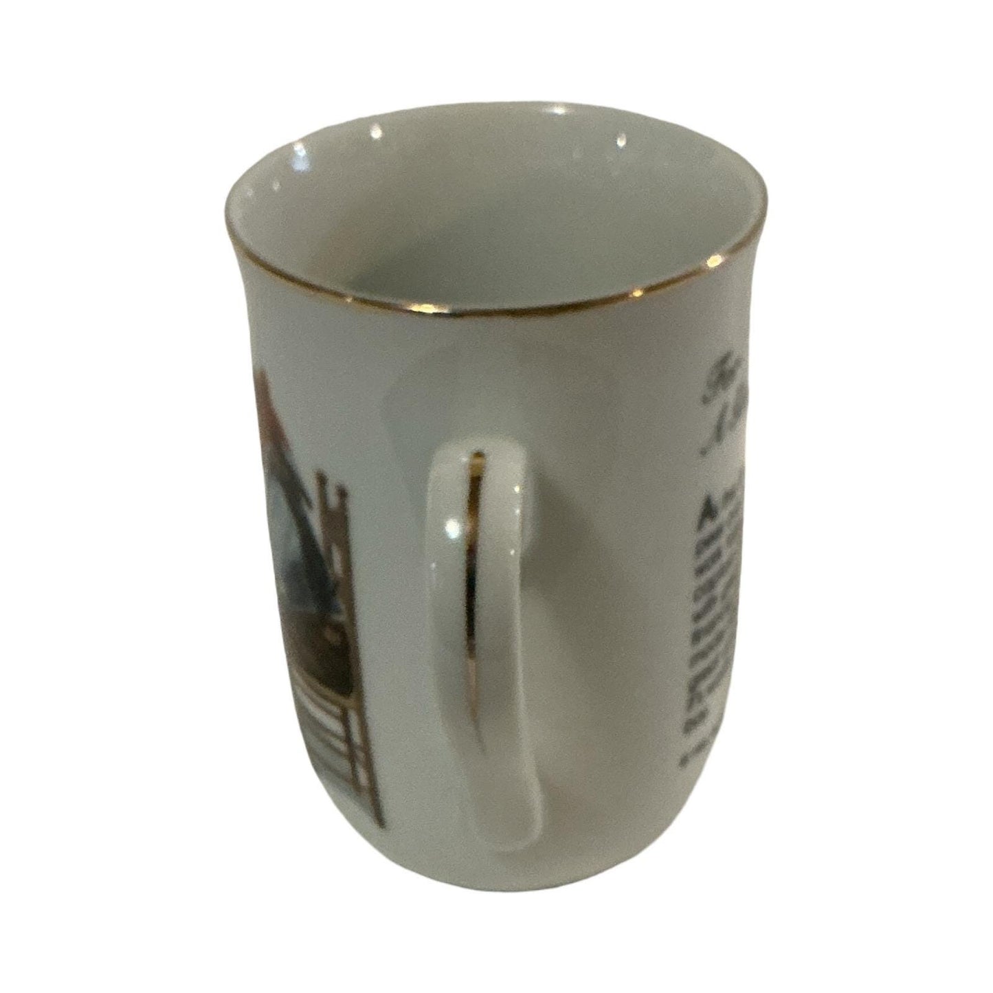 Norman Rockwell Museum 1982 For A Good Boy Porcelain Coffee Mug Gold Trim 4in