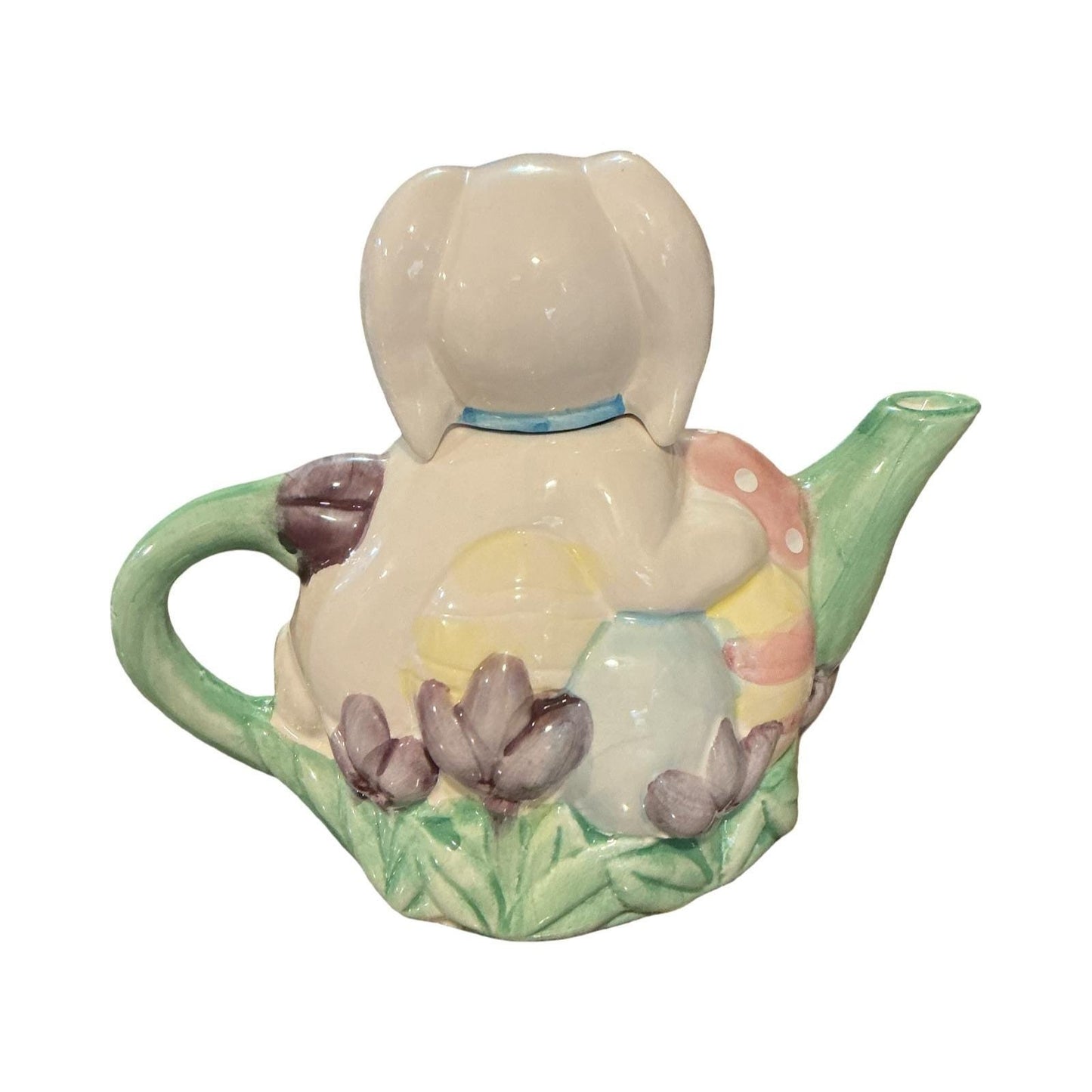 Vintage 1996 Hermitage Pottery Easter Bunny Teapot Limited Edition DT-710 Pastel