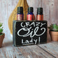 Essential Oil Holder With Words - Crazy Oil Lady - Funny Oil Holder - Apothecary Decor - Rustic Oil Holder - Wood Essential Oil Shelf