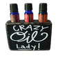 Essential Oil Holder With Words - Crazy Oil Lady - Funny Oil Holder - Apothecary Decor - Rustic Oil Holder - Wood Essential Oil Shelf