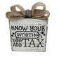 Basket Case Designs Know Your Worth Then Add Tax Wood Block Sign Farmhouse Decor