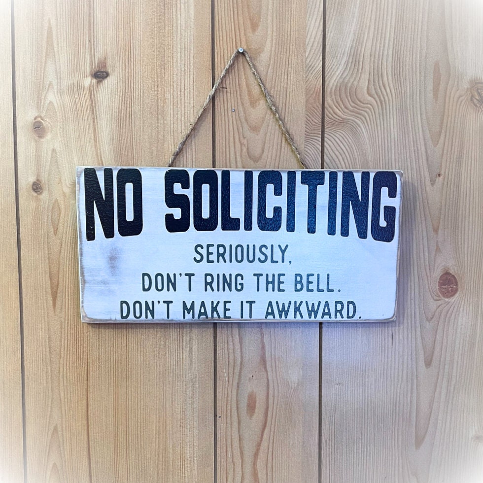 Do Not Disturb Sign - Do Not Ring Doorbell - No Soliciting Signs Funny - Front Door Sign - Front Door Decor - Wooden Porch Sign - Wood Sign