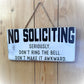 Do Not Disturb Sign - Do Not Ring Doorbell - No Soliciting Signs Funny - Front Door Sign - Front Door Decor - Wooden Porch Sign - Wood Sign