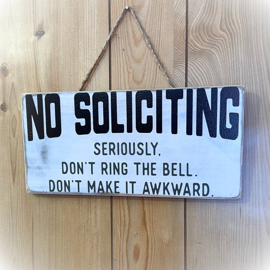 Do Not Disturb Sign - Do Not Ring Doorbell - No Soliciting Signs Funny - Front Door Sign - Front Door Decor - Wooden Porch Sign - Wood Sign