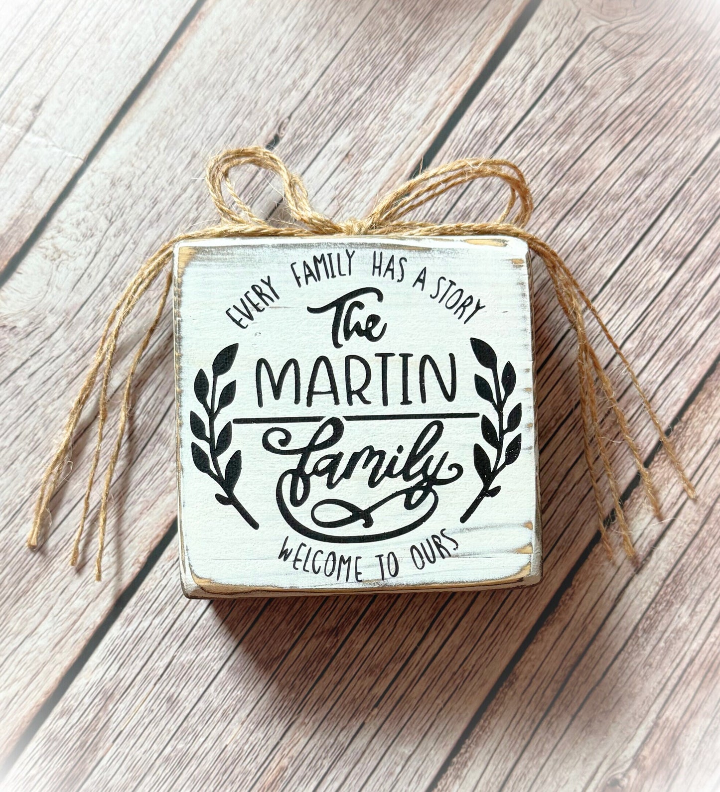 Every Family Has A Story Sign - Housewarming Gift - Personalized Decor - Custom Shelf Sitter - Wedding Gift - Gifts Under 20 - Wooden Sign