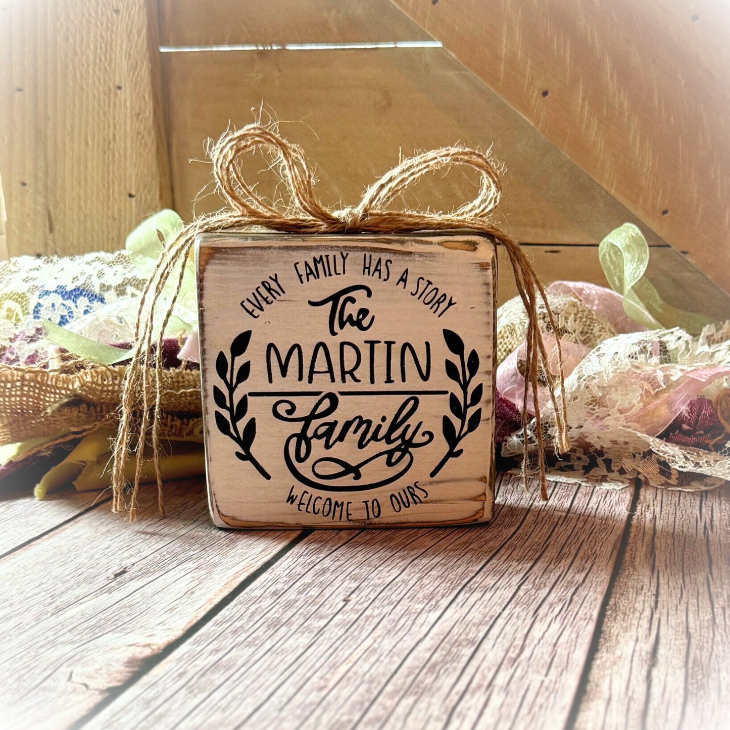 Every Family Has A Story Sign - Housewarming Gift - Personalized Decor - Custom Shelf Sitter - Wedding Gift - Gifts Under 20 - Wooden Sign