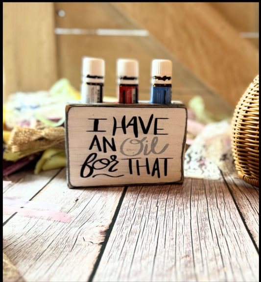 Essential Oil Storage - Essential Oil Holder - Aromatherapy Gift - Funny Essential Oil Gift - Wooden Essential Oil Holder - Wood Oil Block