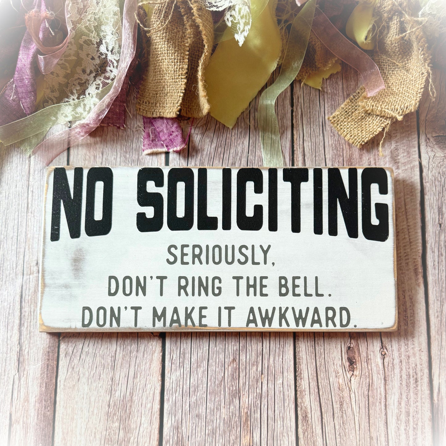 Do Not Disturb Sign - Do Not Ring Doorbell - No Soliciting Signs Funny - Front Door Sign - Front Door Decor - Wooden Porch Sign - Wood Sign