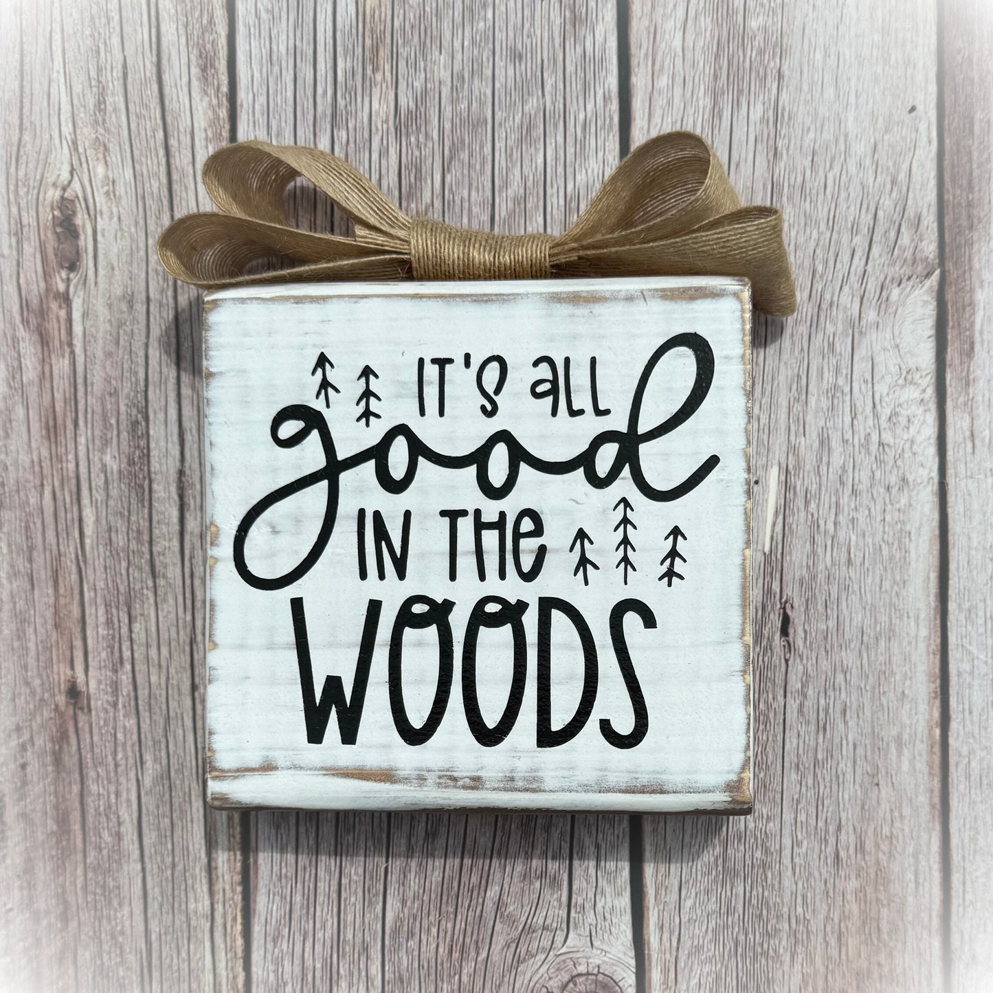 Funny Camp Sign – Rustic Wood Cabin Decor, "It's All Good In The Woods"
