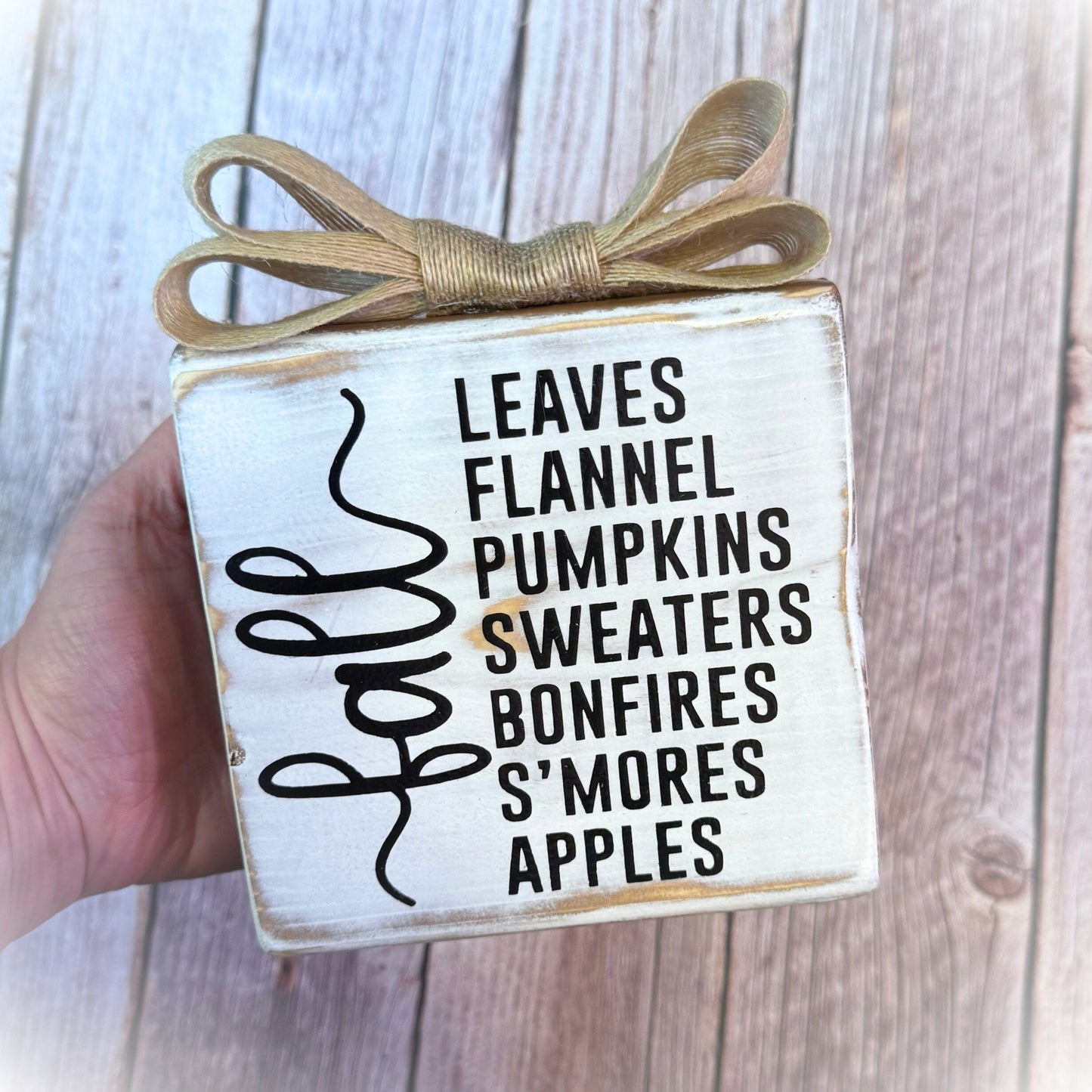 Fall Typography Sign - Wood Fall Shelf Sitter - Rustic Wood Tiered Tray Sign - Rustic Fall Decor - Wooden Block Sign - Country Home Decor