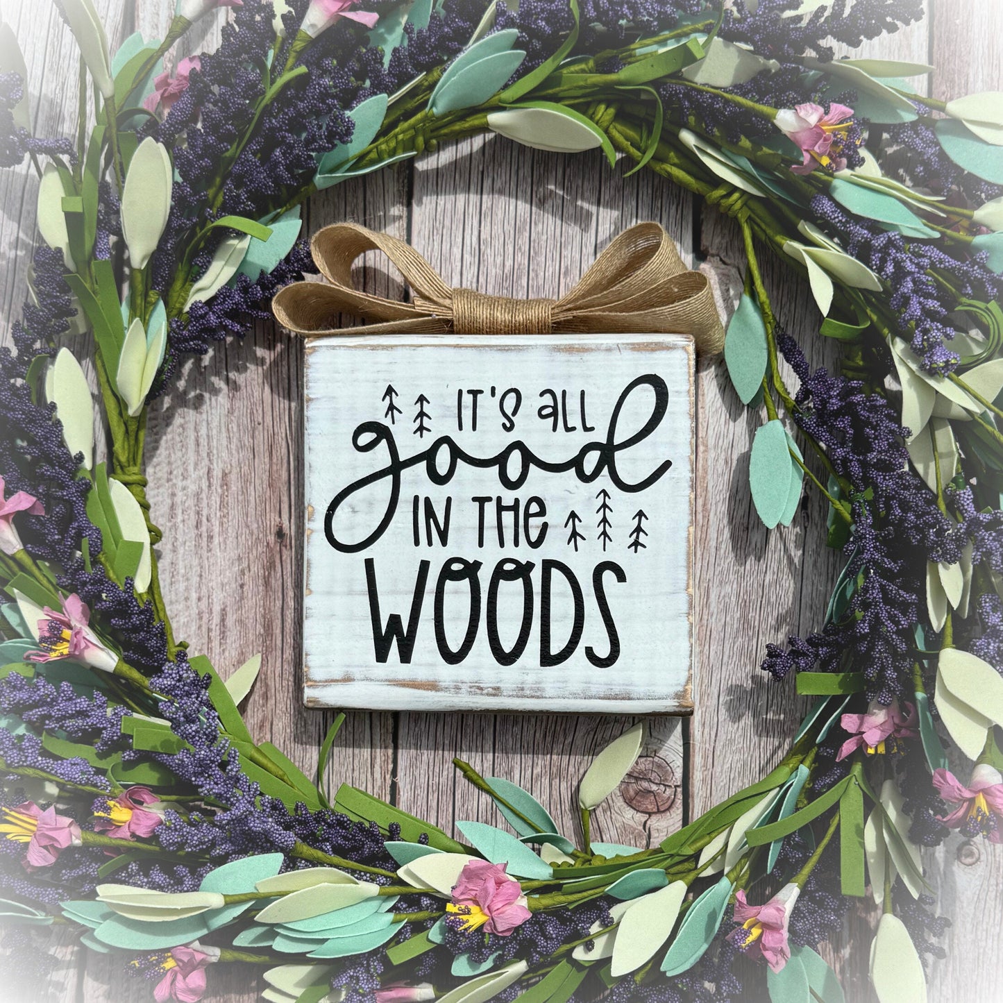 Funny Camp Sign – Rustic Wood Cabin Decor, "It's All Good In The Woods"