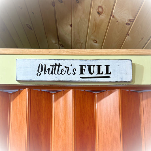 Funny Bathroom Sign – Rustic Hand-Painted Wood Decor, Customizable