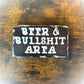 Funny Bar Decor - Wood Home Bar Sign - Shelf Sitter - Beer and Bullshit Area Sign - Funny Bar Sign - Man Cave Sign - Rustic Tiered Tray Sign
