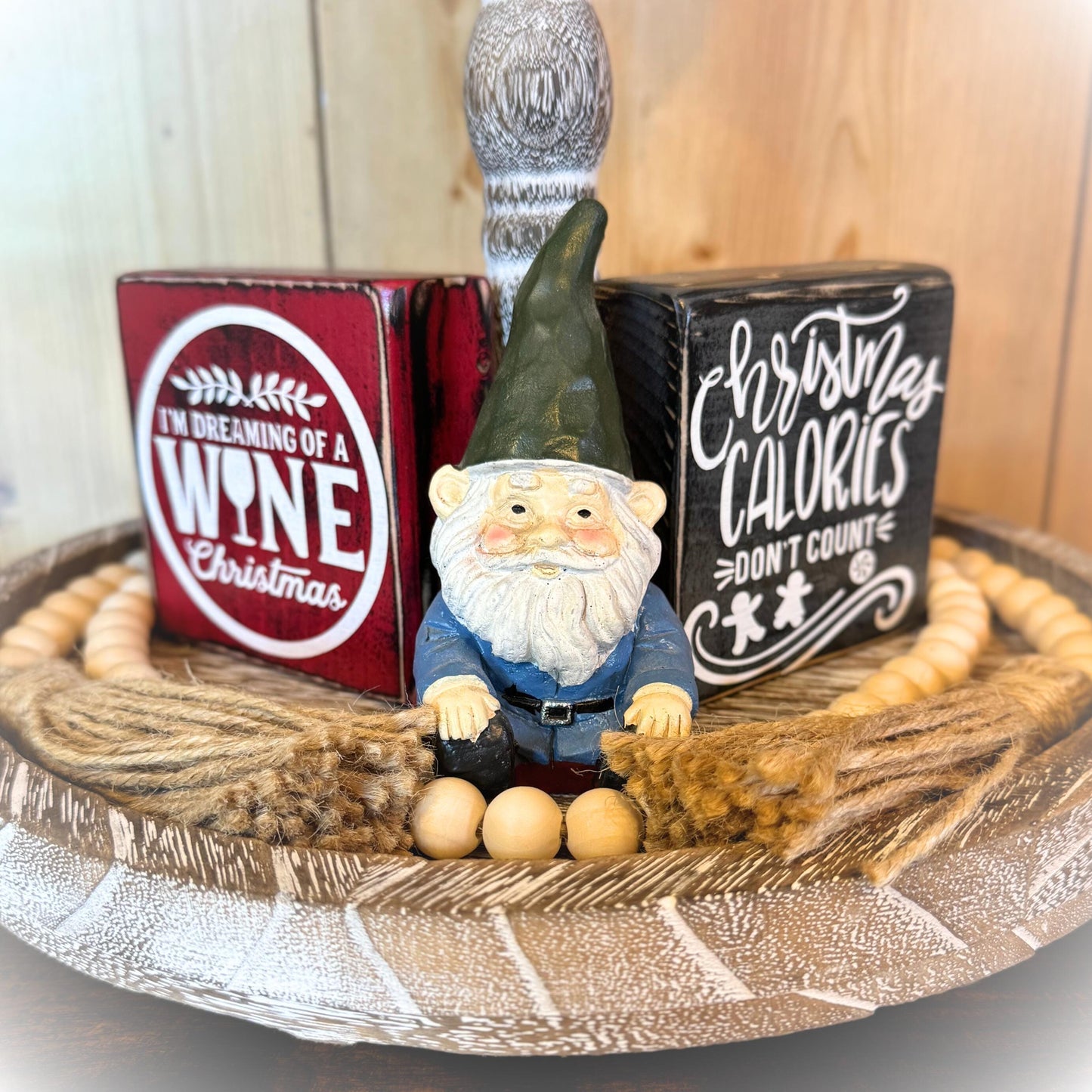 Christmas Calories Don't Count - Funny Christmas Sign - Christmas Tiered Tray Decor - Gifts Under 20 - Wood Christmas Shelf Sitter Sign