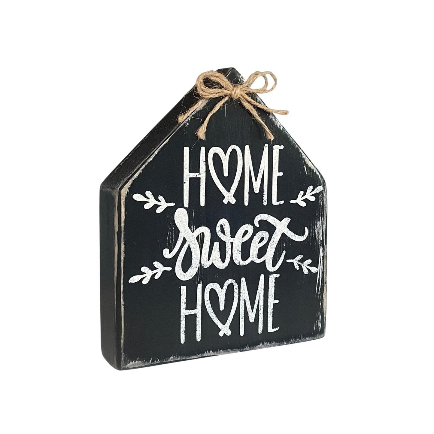 Basket Case Designs Home Sweet Home Rustic Wood House Sign Black Farmhouse Decor