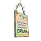 Funny Camping Advice Wood Sign Rustic Wall Decor Beaded Hanger 11.5x9 Drunk Sign