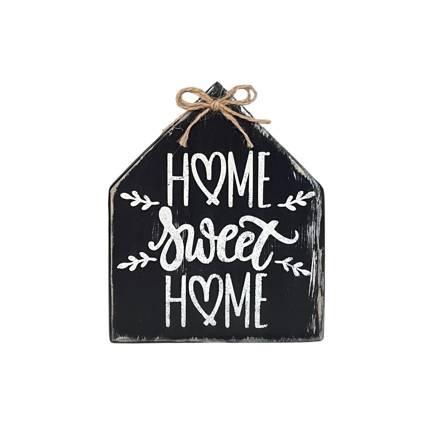 Basket Case Designs Home Sweet Home Rustic Wood House Sign Black Farmhouse Decor