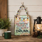 Funny Camping Advice Wood Sign Rustic Wall Decor Beaded Hanger 11.5x9 Drunk Sign
