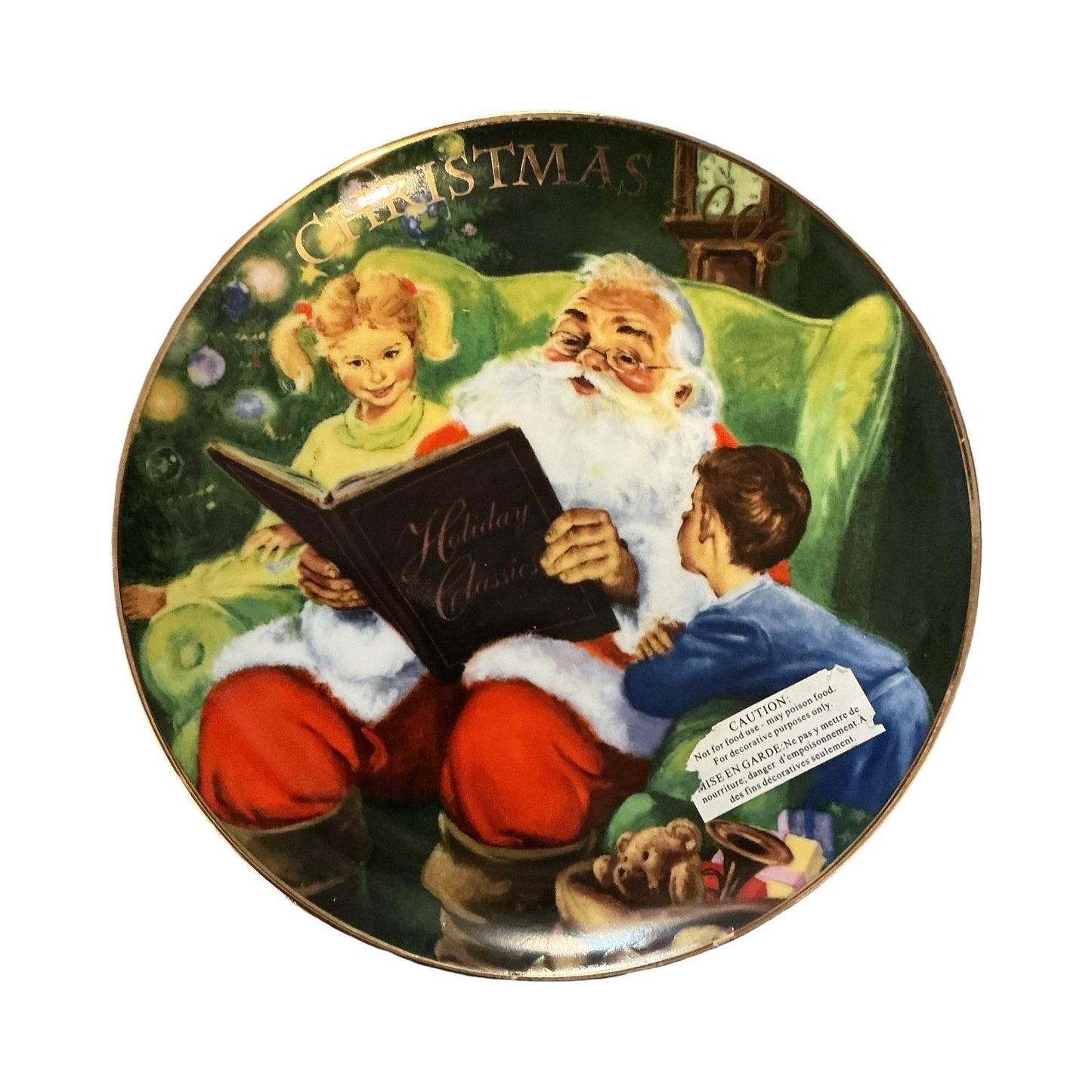 Avon Storytime with Santa 2006 Collectible Plate Hal Frenck 22K Gold Trim 8 inch