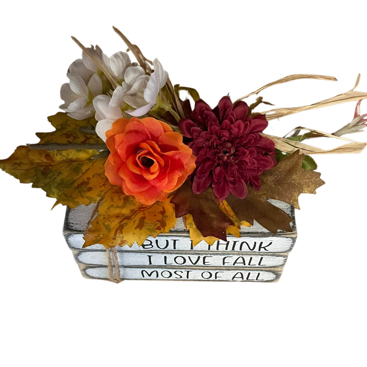 Handmade Wooden Book Stack - Rustic Fall Decor Sign