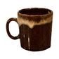 Vintage Brown Drip Glaze Ceramic Coffee Mug Mid Century Modern 3in