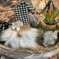 Handmade Farmhouse Gnome Buffalo Plaid Black White Burlap Floral Decor