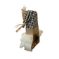 Handmade Farmhouse Gnome Buffalo Plaid Black White Burlap Floral Decor