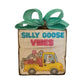 Silly Goose Vibes Rustic Wood Block Sign Distressed Farmhouse Decor Teal Bow