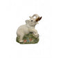 Vintage Ceramic Elephant Figurine With Gold-Tone Tusks On Grass & Flowers 11" x 9.5"