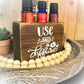 Handmade Rustic Wood Essential Oil Holder – Aromatherapy Shelf Sitter