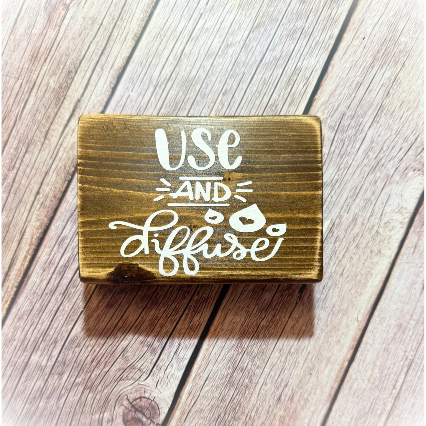 Handmade Rustic Wood Essential Oil Holder – Aromatherapy Shelf Sitter