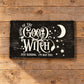 Home of the Good Witch Distressed Wood Sign Black White Rustic Wall Decor 16"