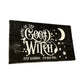Home of the Good Witch Distressed Wood Sign Black White Rustic Wall Decor 16"