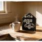 Handmade Wooden Coffee Sign With Bow - "As For Me & My House We Will Serve Coffee" - 6.25" x 5" x 1.5" - Basket Case Designs