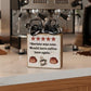 Handmade Barista Was Cute Coffee Wood Block Sign Buffalo Check Bow 4x4 Rustic