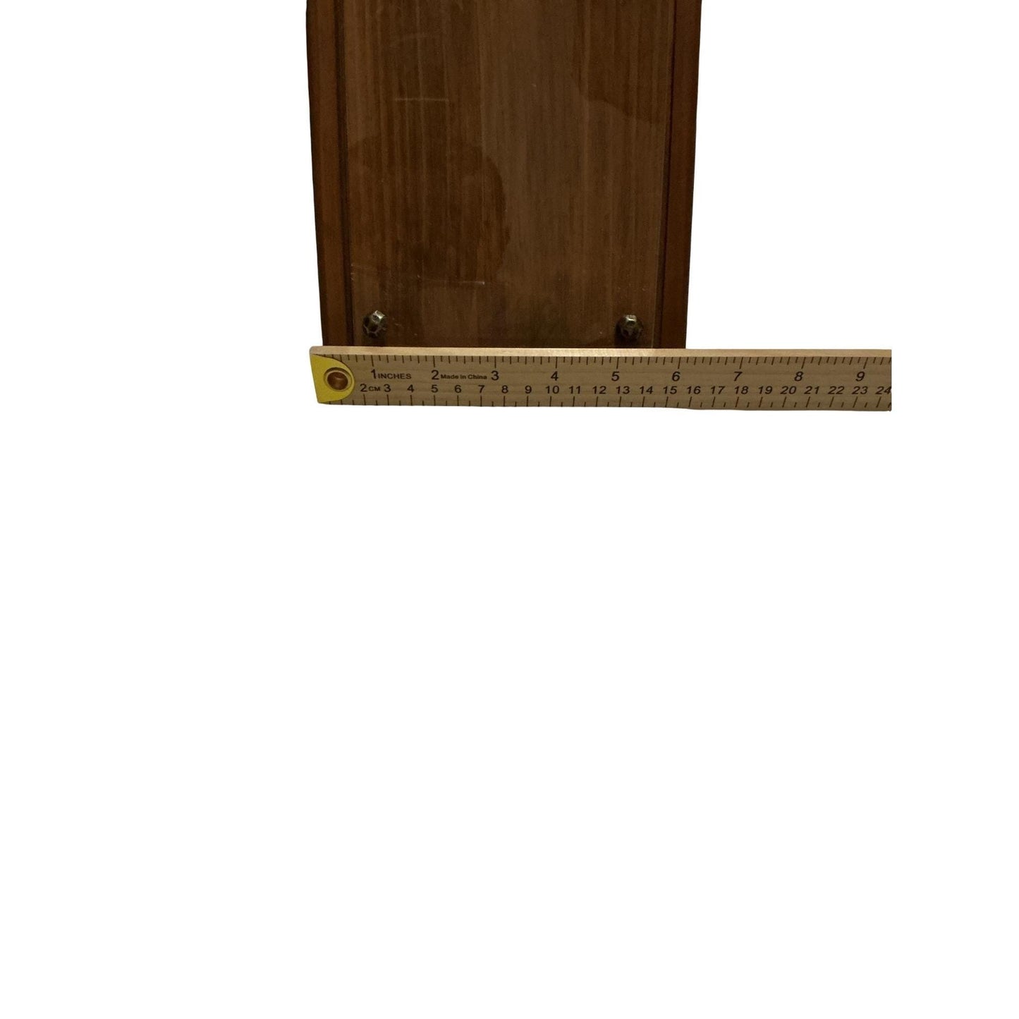 Vintage Handmade Wooden Photo Frame With Plastic Cover & Brass Screws