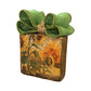 Handmade Sunflower Wood Block Decor with Green Burlap Bow 4x4 Fall Farmhouse