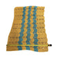 Handmade Vintage Crochet Ripple Afghan Throw Blanket Mustard Yellow Teal 54x40