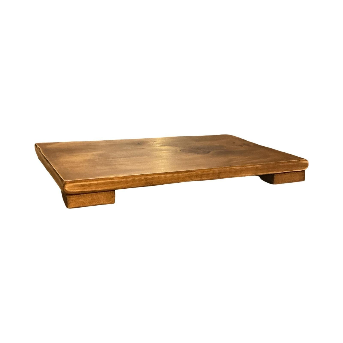Handmade Wooden Riser Tray Rectangular Pedestal Stand Brown Farmhouse 16x9.25in