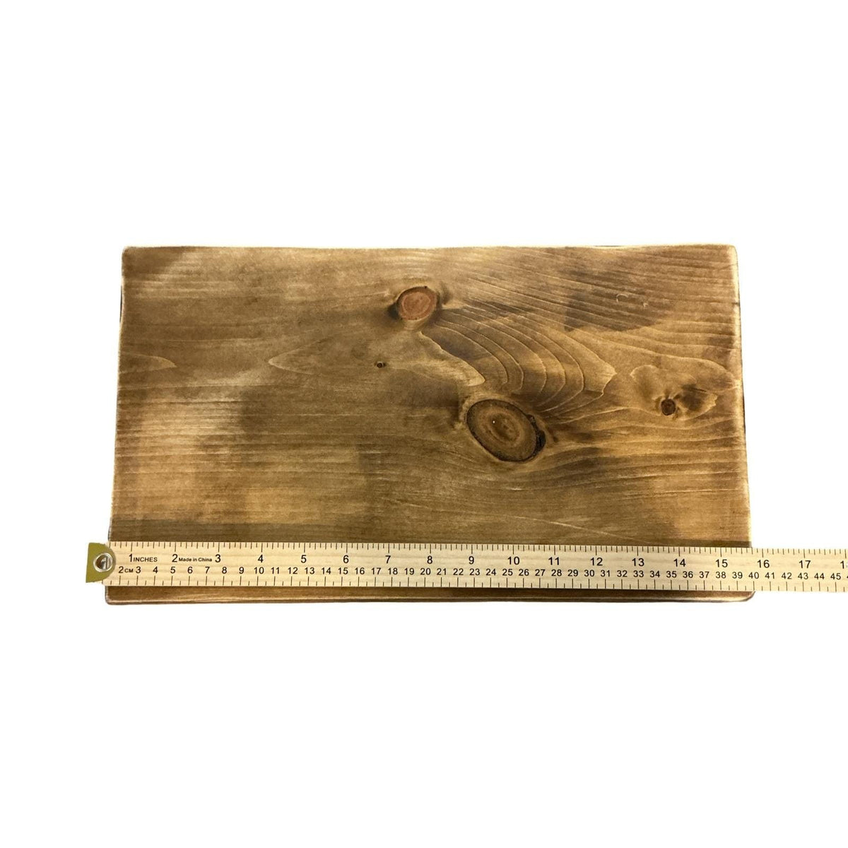 Handmade Wooden Riser Tray Rectangular Pedestal Stand Brown Farmhouse 16x9.25in