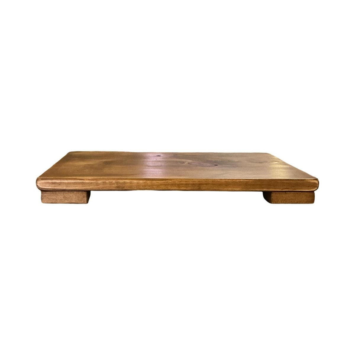 Handmade Wooden Riser Tray Rectangular Pedestal Stand Brown Farmhouse 16x9.25in